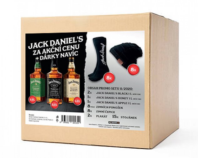 Set 4x Jack Daniel's 1l + čepice