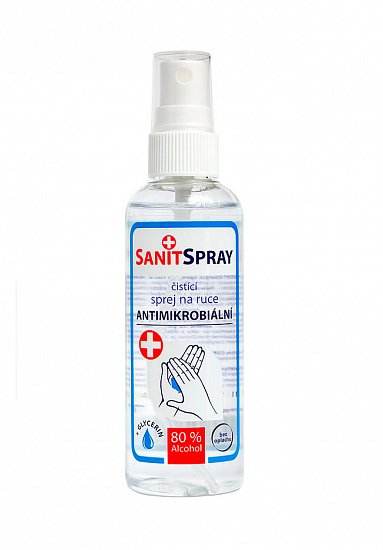 SanitSpray Antimikrobiální bezoplachový čistící sprej na ruce 150 ml