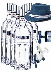 SET FINLANDIA 40% 6x 1L + VĚTRÁČKY A KLOBOUKY