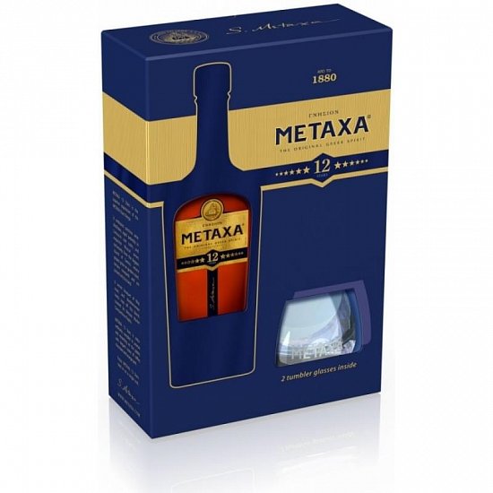 Metaxa 12* 40% 0,7l + 2x Sklo