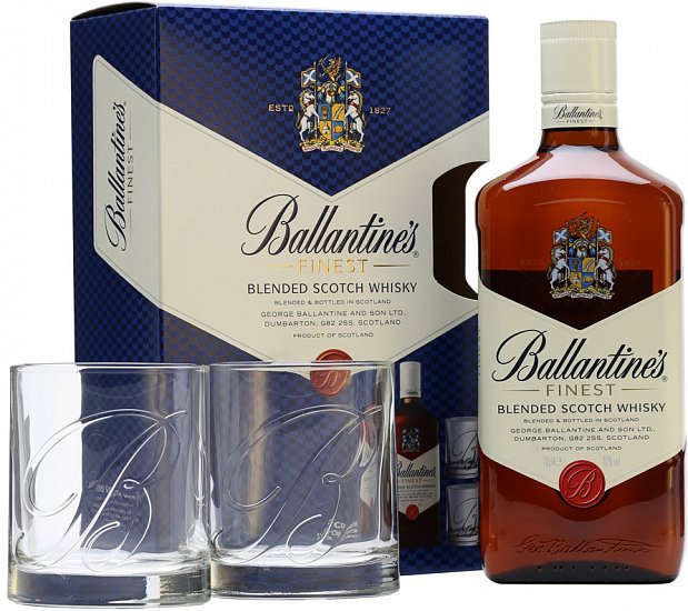 Ballantine's Finest 40% 0,7l + 2 sklenice