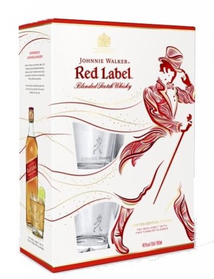 Johnnie Walker Red Label 40% 0,7l + 2x sklo