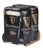 Guinness Stout Draught, tmavé svrchně kvašené, 4x 0,44l (plech)