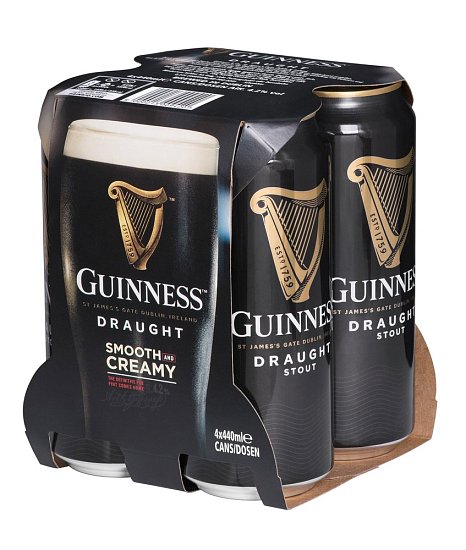 Guinness Stout Draught tmavé svrchně kvašené 4x0,44l