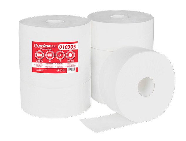 Toaletní papír Jumbo primaSOFT 6 rolí 260mm, 220m