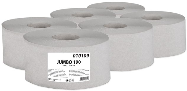 Toaletní papír Jumbo 6 rolí 190mm, 120m