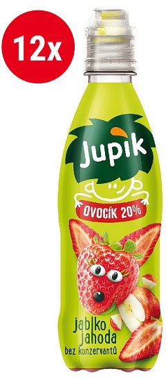 Jupík Ovocík Jablko a jahoda 12x330ml