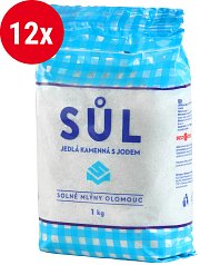 Solné Mlýny Jedlá sůl kamenná s jódem 12x1kg