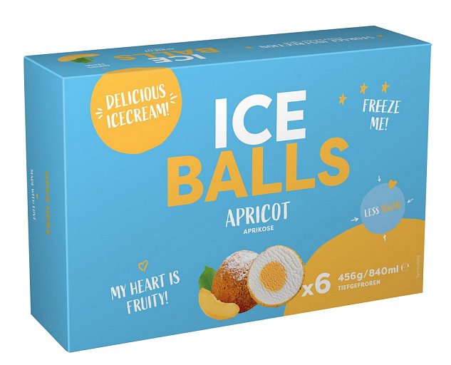 Meruňkové IceBall se zmrzlinou v oříškové panádě s náplní 456g
