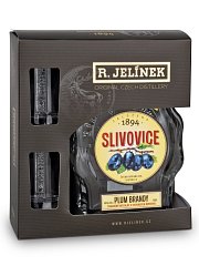 R. Jelínek Slivovice bílá 3-letá 45% 0,5l + skleničky