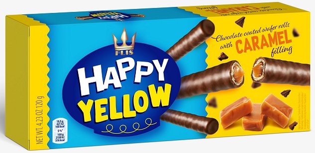 Happy Yellow trubičky, karamelové, 120g
