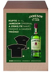 Jameson 4x1l 40% + 2x triko (1x velikost M a 1x velikost L)