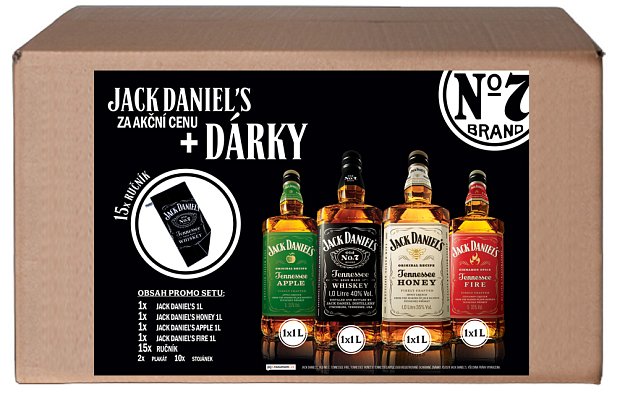 Jack Daniel's set 4x1l + ručníky
