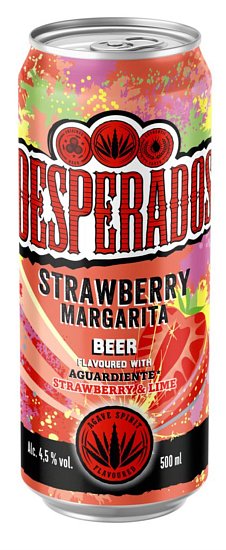 Desperados pivo silné ochucené s příchutí Strawberry Margarita 4x0,5l