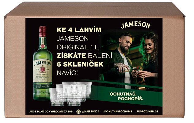 Set Jameson 4x1l 40% + 6x sklo