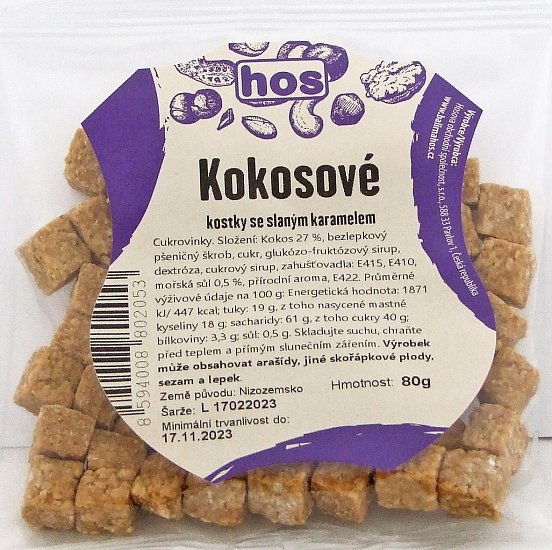 Kokosové kostky se slaným karamelem HOS 80g