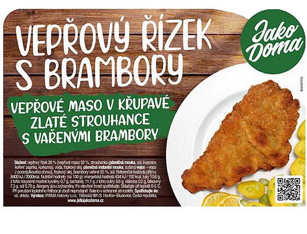 Jako Doma Vepřový řízek s vařenými bramborami 430g