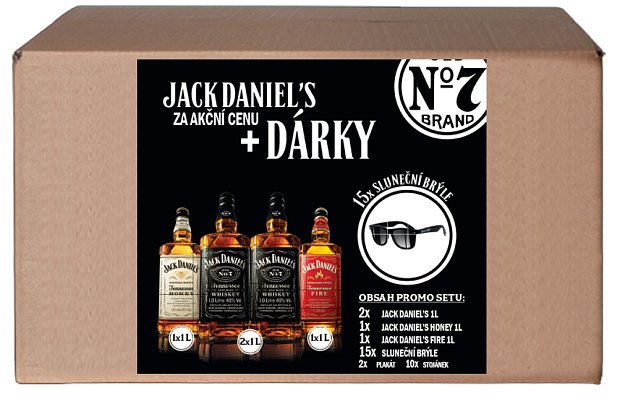 Jack Daniel's set 4x 1l + sluneční brýle