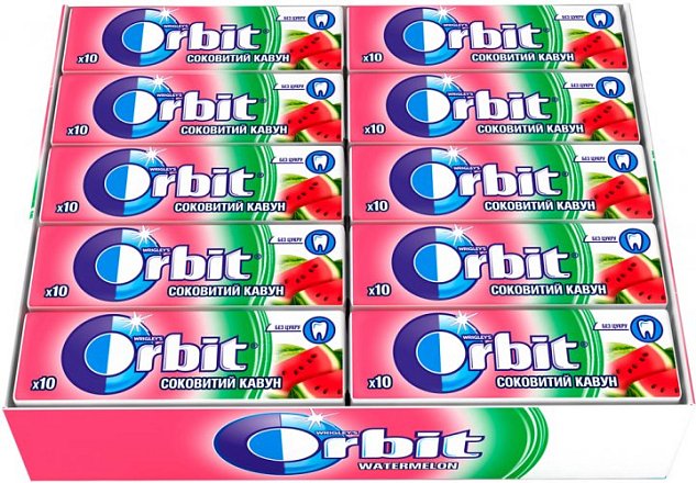 Orbit Watermelon žvýkačky bez cukru 30x14g