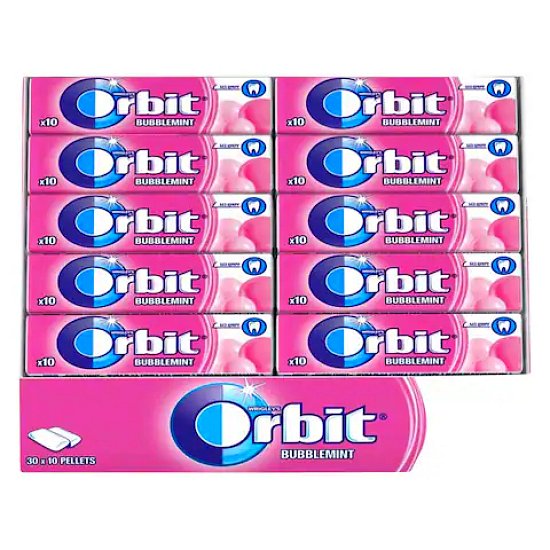 Orbit Bubblemint žvýkačky bez cukru 30x14g