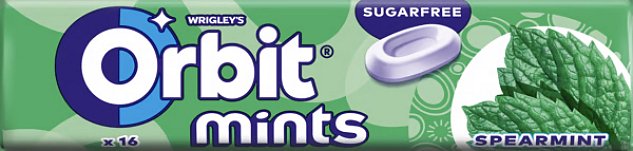 Orbit Mints Spearmint dropsy bez cukru 24x28g